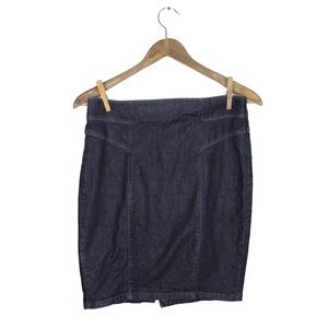 Ann Taylor Dark Denim Wash Jean Midi Skirt 6 Petite